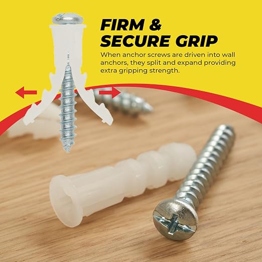 Qualihome Drywall Anchors and Screws Kit – 25 Anchors & 25 Screws - Image 2