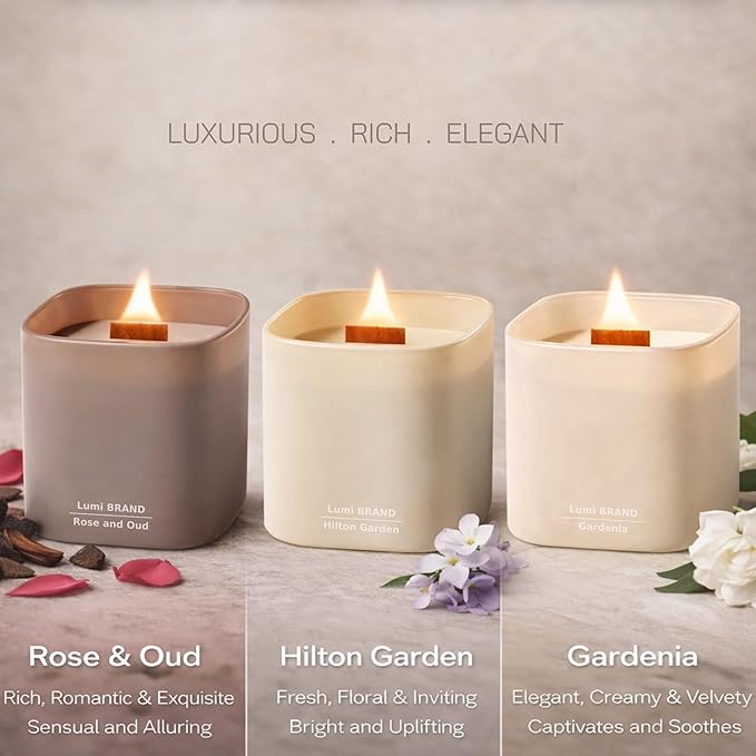 Set of 3 Premium Scented Soy Candles Gift Set | Nature's Bloom Collection - Image 2