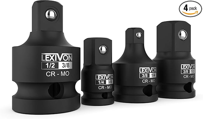 LEXIVON Impact Socket Adapter and Reducer 4-Piece Set | 1/4" by LEXIVONTools