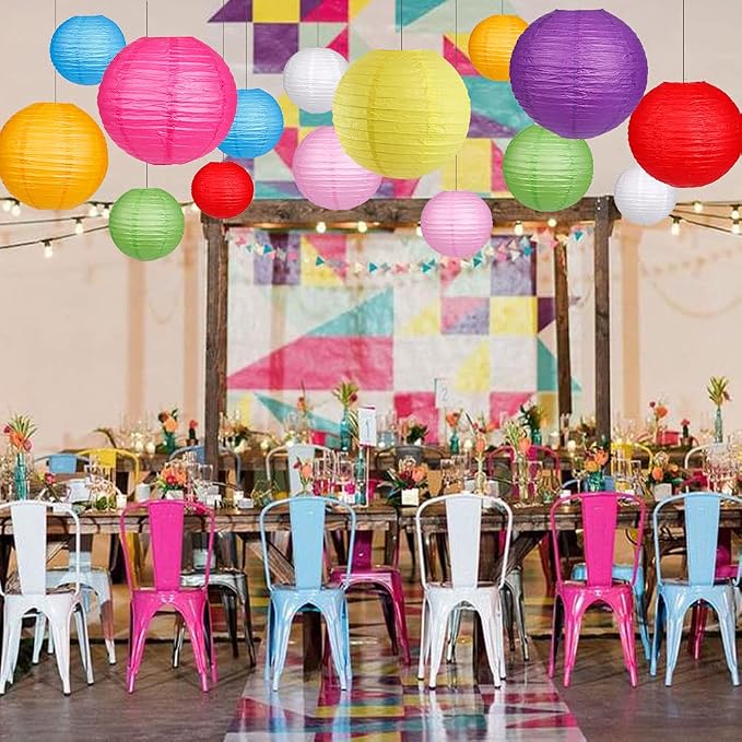 Paper Lanterns Decorative, Round Hanging Paper Lanterns - Image 5