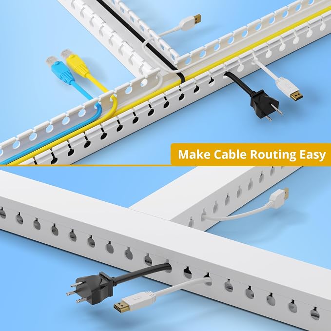 1.2"H x 1.6"W Cable Raceway, 12ft Under Desk Wire Management Channel, 4 Pack - Image 5