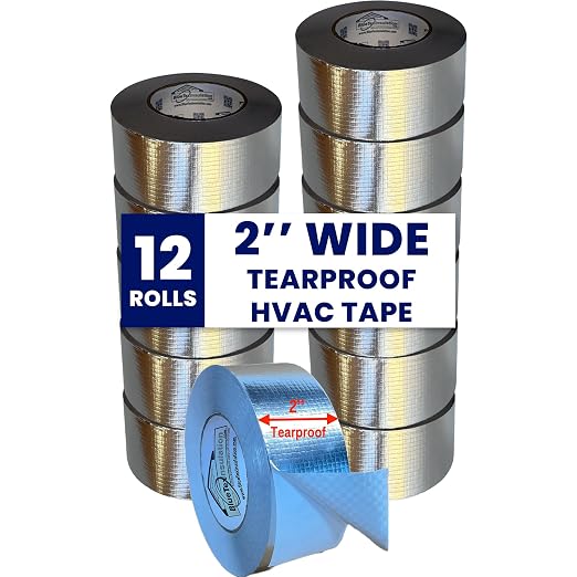 BlueTex Insulationㅤ HVAC Aluminum Foil Tape 2 inch x 150 ft, Heavy Duty by BlueTexInsulation