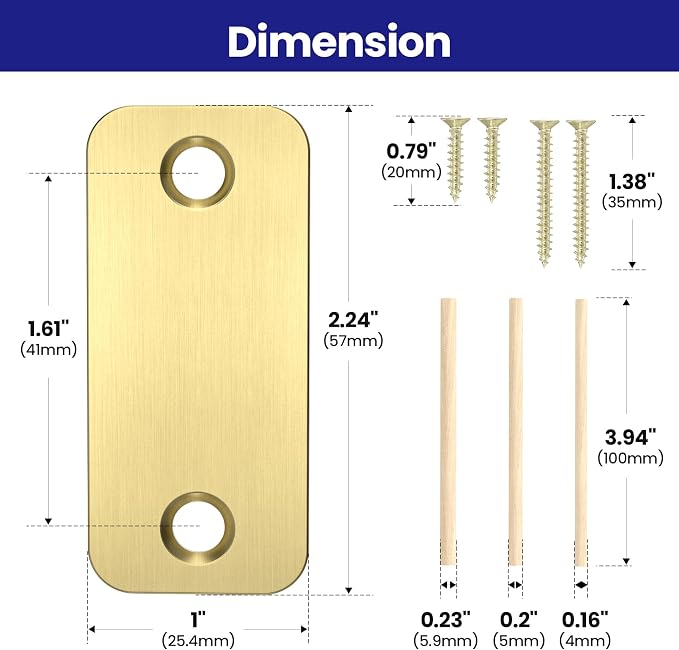 1" x 2-1/4" Door Hole Cover Plate, Stainless Steel Door Strike Filler Plate | - Image 3