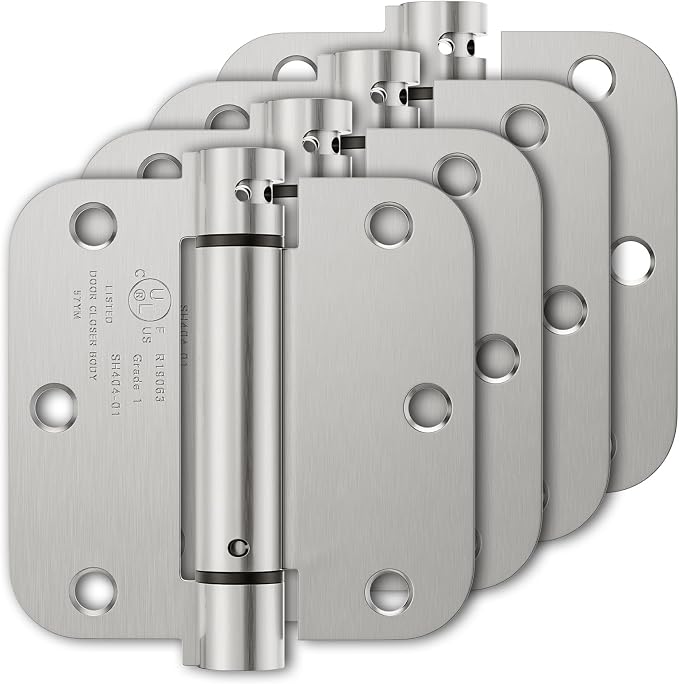 Luxbaro 4 Pack Self Closing Door Hinges, 3.5 Inch Spring Loaded Hinges by Luxbaro
