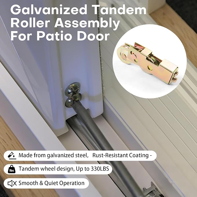2 Pack Sliding Door Rollers, 1 1/4 Inch Sliding Glass Door Tandem Wheels | - Image 4
