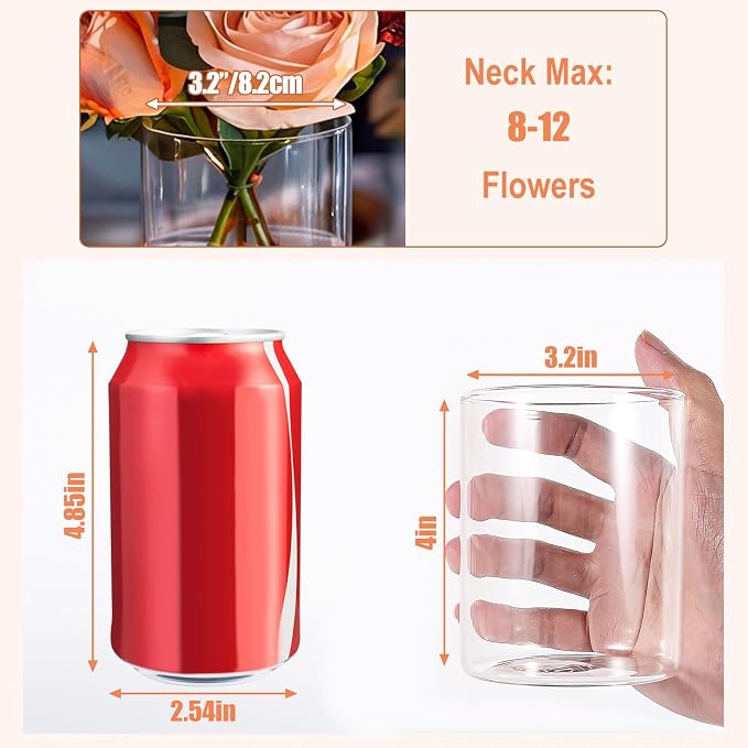 UPBUD 4 Inch Glass Cylinder Vases - Image 2