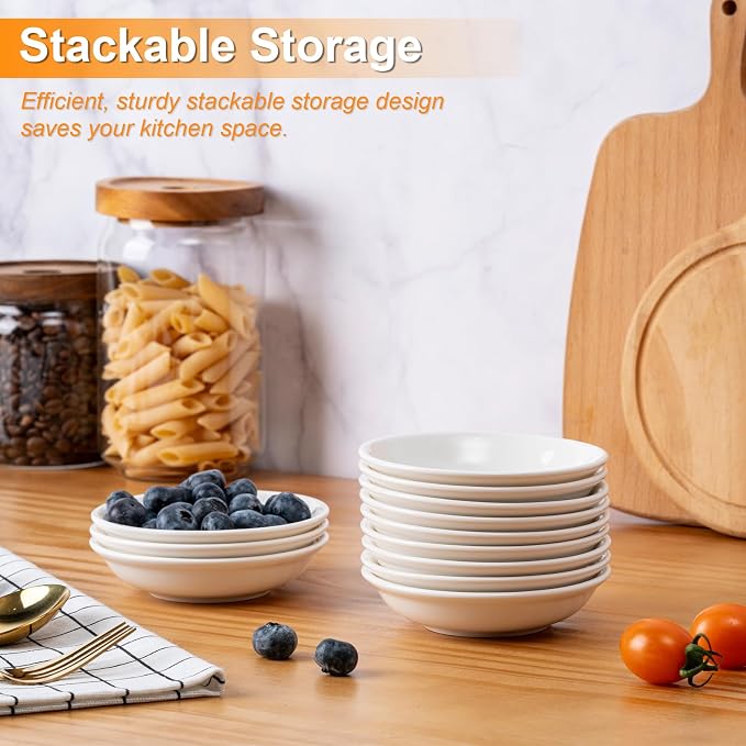 Eisinly 6 Pack Dipping Bowls, 3 OZ Small Ceramic Soy Sauce Dish, Dishwasher Safe - Image 4