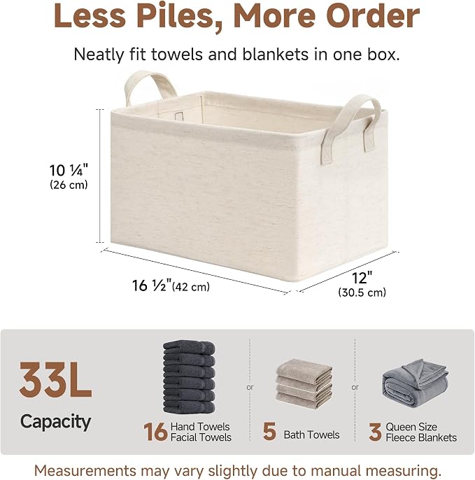 StorageWorks Linen Closet Organizers, Fabric Storage Bin, - Image 6