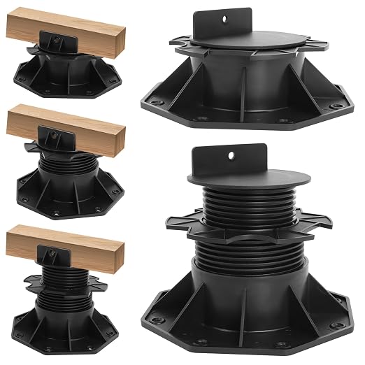 10Pack Adjustable Deck Support Pedestal, 2-3/8" to 5-1/2" Height | Deck by MCCKLE