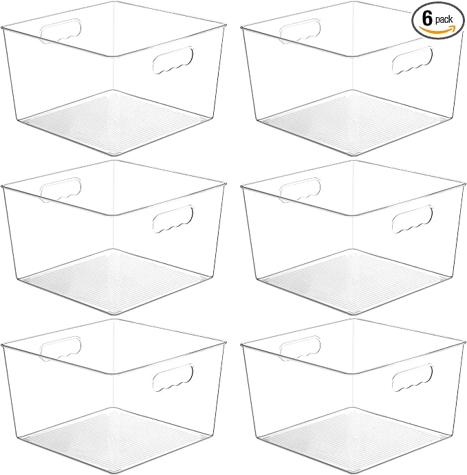 Vtopmart 6 Pack Extra Large Clear Storage Bins, 11x11 Cube Organizer | Acrylic by Vtopmart