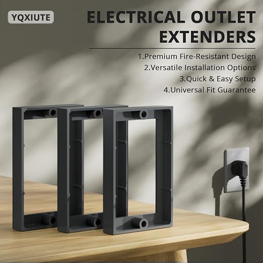 ABS 1/2 Inch Outlet Box Extender, Single Gang, 1 Pack | Single Gang Outlet Box - Image 3