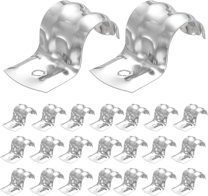 MECCANIXITY 52pcs Conduit Clamp 5/8 Inch 16mm, 1 Hole Stainless Steel Pipe Strap by MECCANIXITY