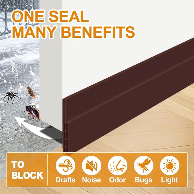 Door Sweep for Bottom of Door, Adjustable, Blocks Drafts, Noise | Strong - Image 4