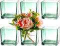 Square Glass Vases Set of 6, Small Vase by MARTAGE