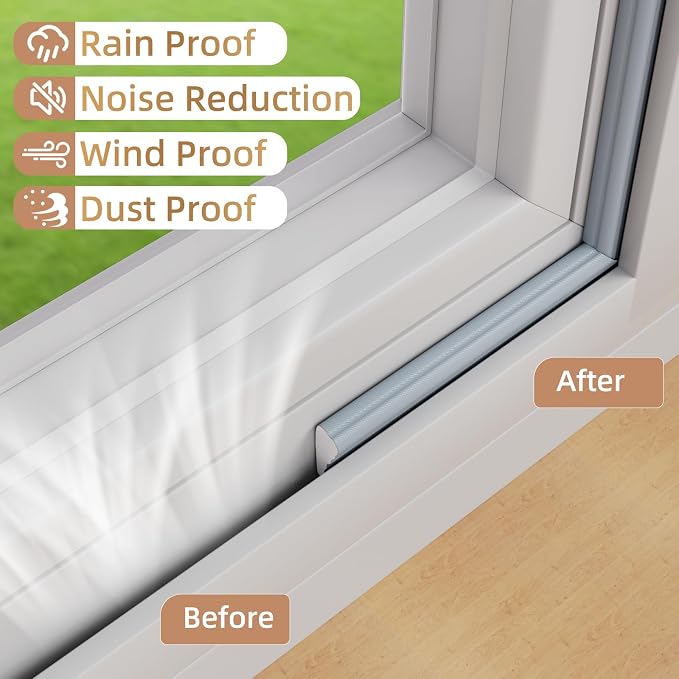 Kneelisa 3Pcs×196” Wedge-Shape Foam Window Weather Stripping Door Seal | - Image 7