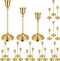 24PCS Brass Gold Taper Candle Holders Set, Vintage Metal Candlestick | Tall by Ovveroche