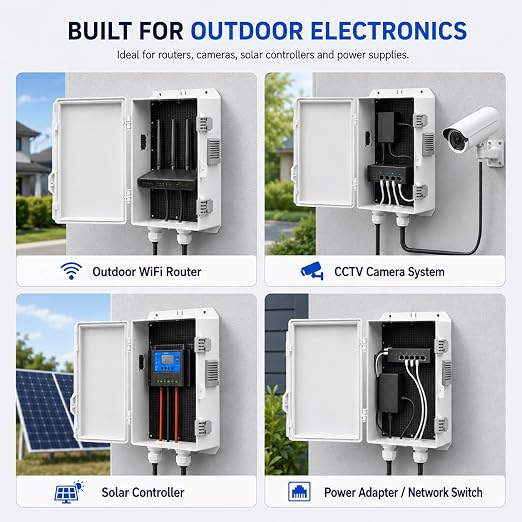 Outdoor Electrical Box with Ventilation System, Weatherproof ABS Junction Box - Image 4