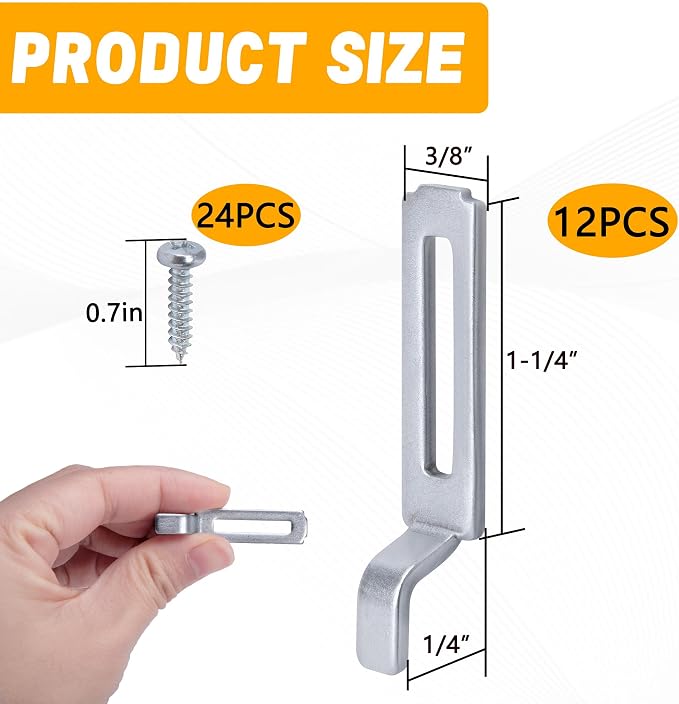12Pcs A148 Steel Sliding Screen Door Latch Strike, Screen Door Strike Plate | - Image 2