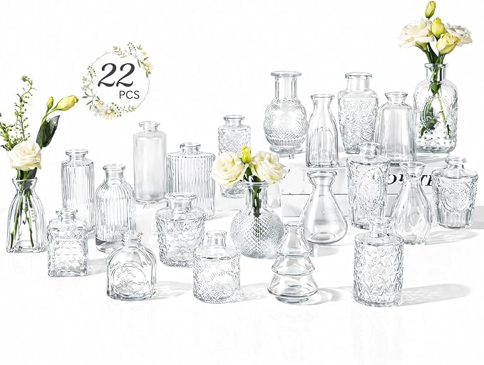 Glass Bud Vases Mini Flower Vase Small Vintage Vases by RUCKAE