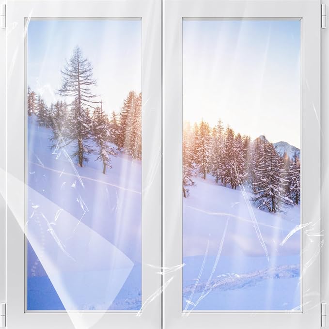 62×236in Window Insulation Kit for Winter- Thicken Indoor 5-Window Plastic for by Bigmeta