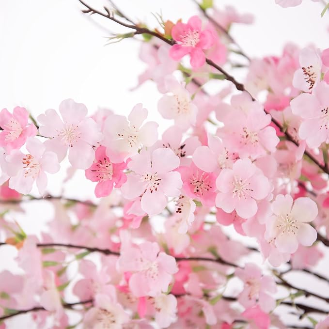 INXUGAO Artificial Cherry Blossom Branches Decor 12 PCS Fake Flowers Indoor | - Image 3