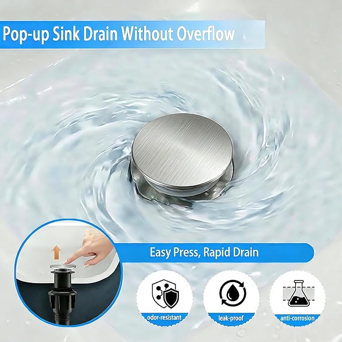bathroom sink drain pipe without overflow - Image 5