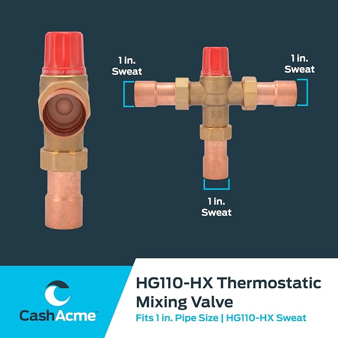 Cash Acme 1 Inch HG110-HX Thermostatic Mixing Valve - Image 5