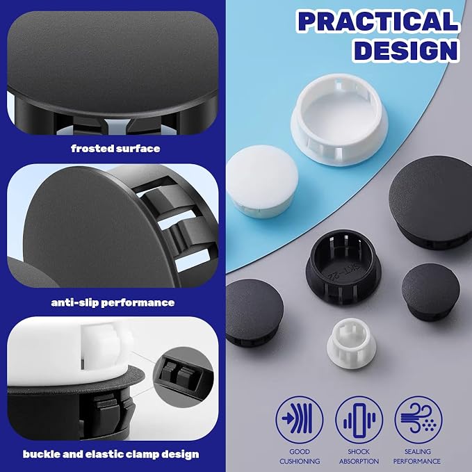 320Pcs 6 Sizes Nylon Hole Plugs Assorted Set, 1/5" 1/4" 5/16" 3/8" 1/2" 1" - Image 4