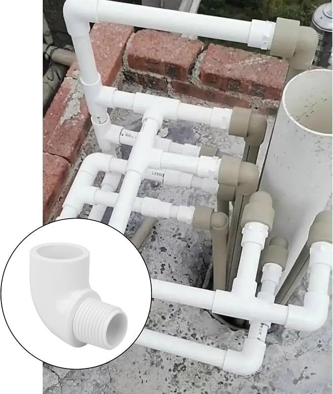 12Pack 1/2" Slip x Male Thread 90 Degree PVC Elbow Pipe Fittings, Furniture - Image 7
