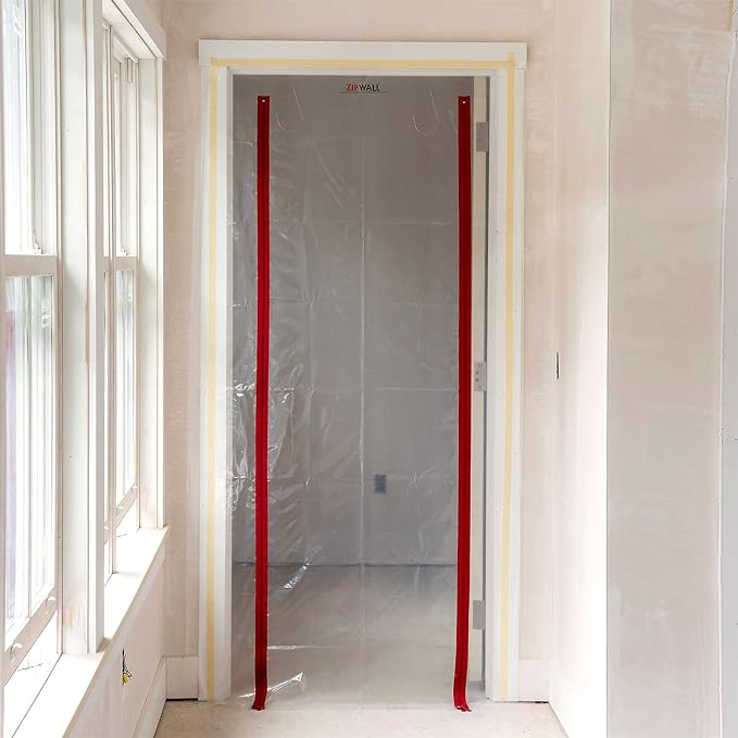 ZipWall PY50 Dust Barrier Plastic Sheeting, 3 mil & ZipDoor ZDS Standard Dust - Image 7