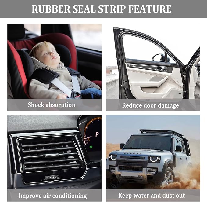 16.4Ft Car Door Seal, Thickened Rubber Automotive Weather Stripping - Image 3