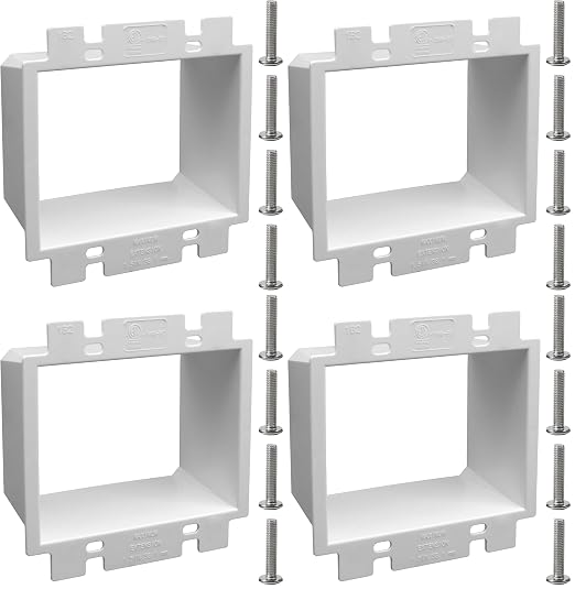 2-Gang BE2 Non-Metallic Electrical Power Outlet Box Extender, Fire Rated by XGGYA