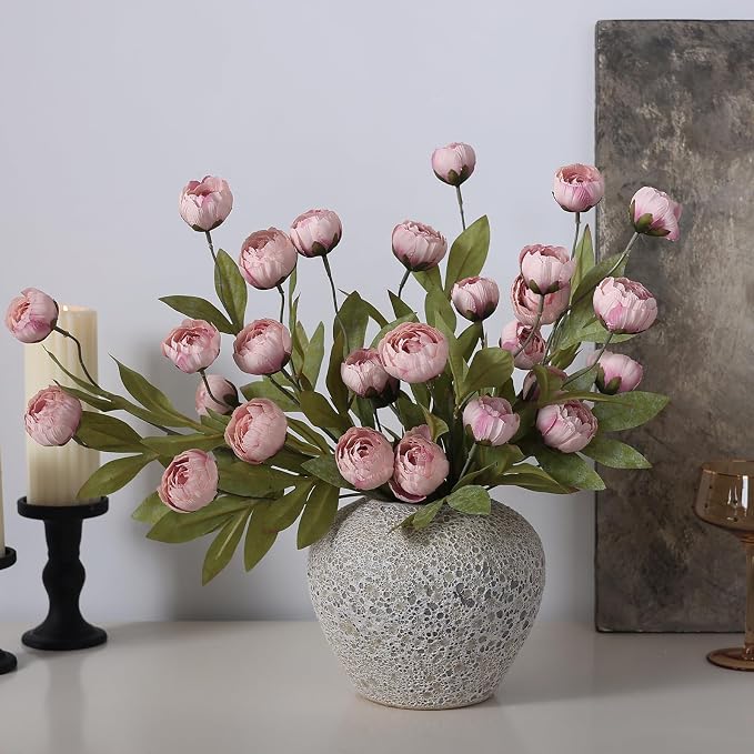 6 Pcs 27" Faux Silk Peony Artificial Flowers Stems - Image 9
