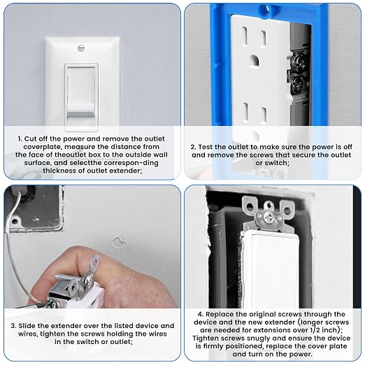4 Pcs 1/4" Single Gang Box Extender Electrical Box Extender - Image 4
