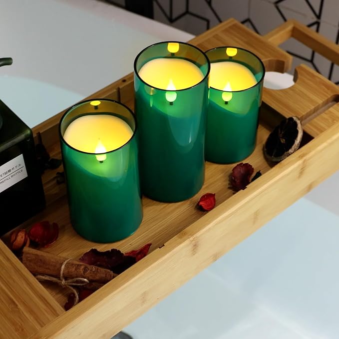 NURADA Flameless Candles: 3D Wick Battery Operated LED Pillar Acrylic Fake - Image 8
