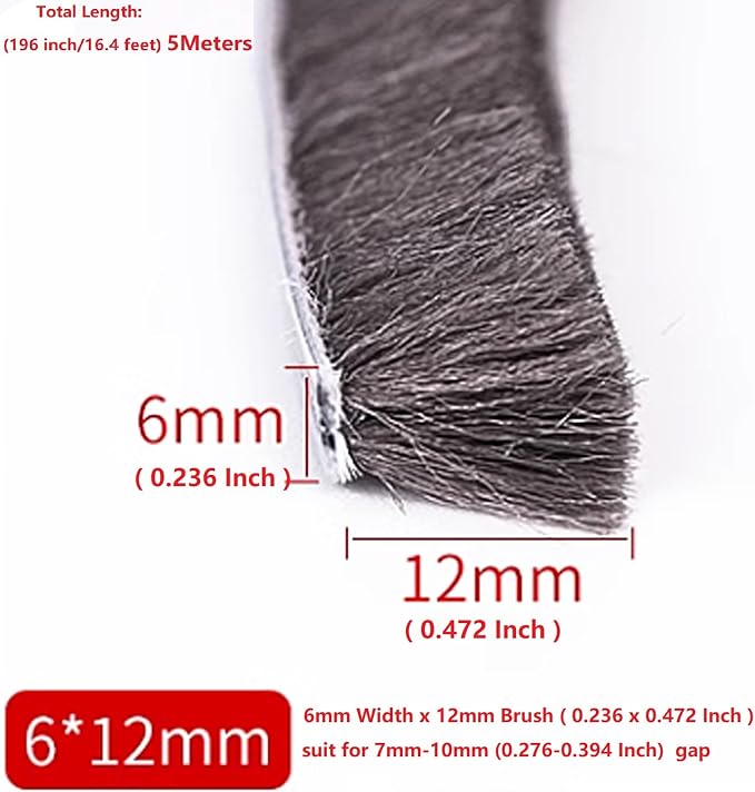 16 Ft 196 Inch Sliding sash Windows Doors Tape Pile Draught excluder Brush Seal - Image 2