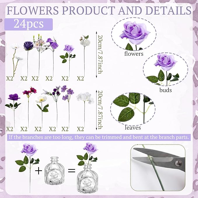 36 Pcs Artificial Flowers Table Centerpiece - Image 6