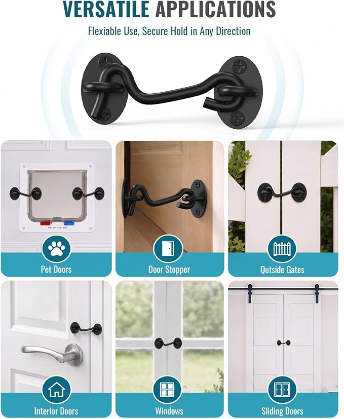 Barn Door Lock Latch Gate Latch Screen Sliding Door Hardware RV Accessaries | 2 - Image 7