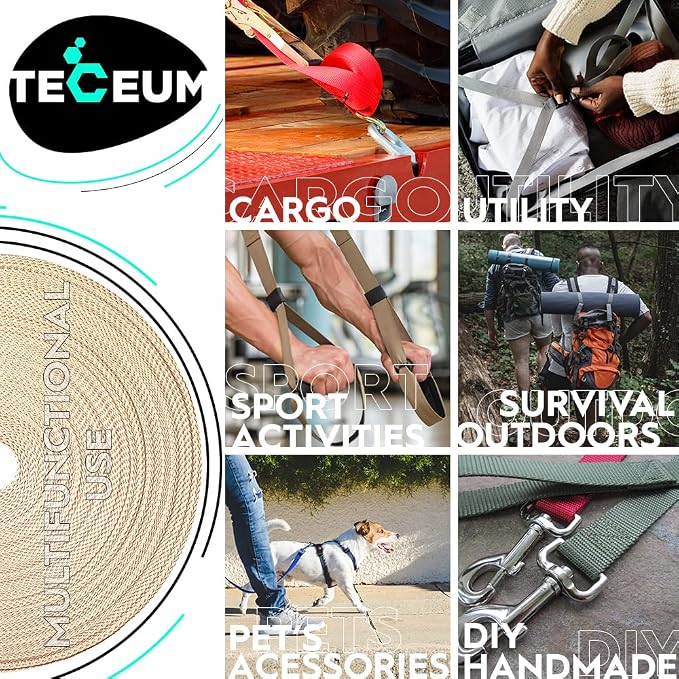 Webbing Strap, 3/4" to 2", 10-50 Yds, EDC gear, backpack repair and pet dog - Image 4