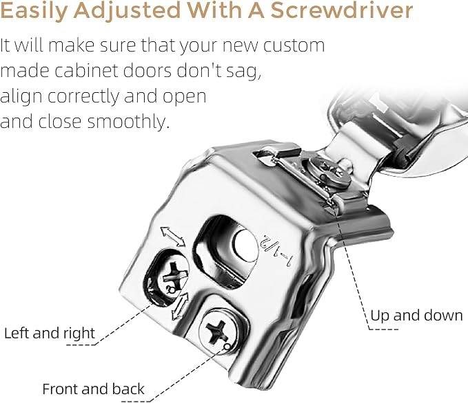 Soft Close Hinges for Kitchen Cabinet Hinges, 1-1/2 Inch Overlay, 60 Pack | 30 - Image 3
