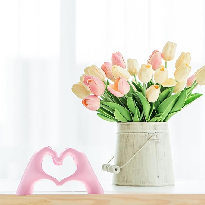 Small Heart Hands Sculpture Decor - Image 2