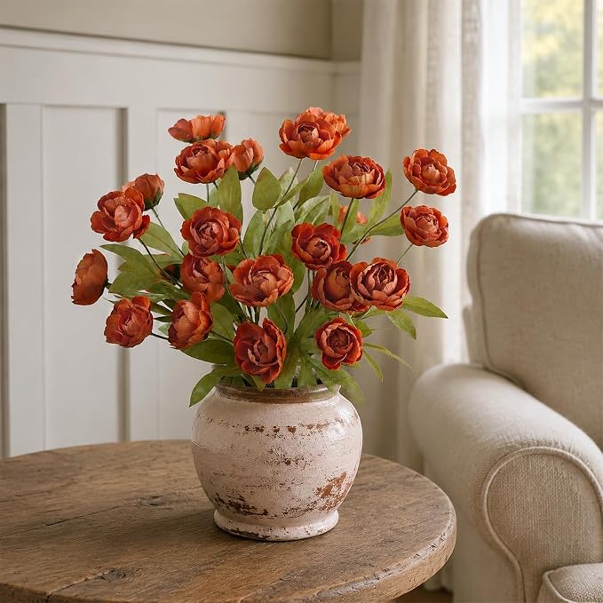 12 Pcs 27" Faux Silk Peony Artificial Fall Flowers Stems - Image 8