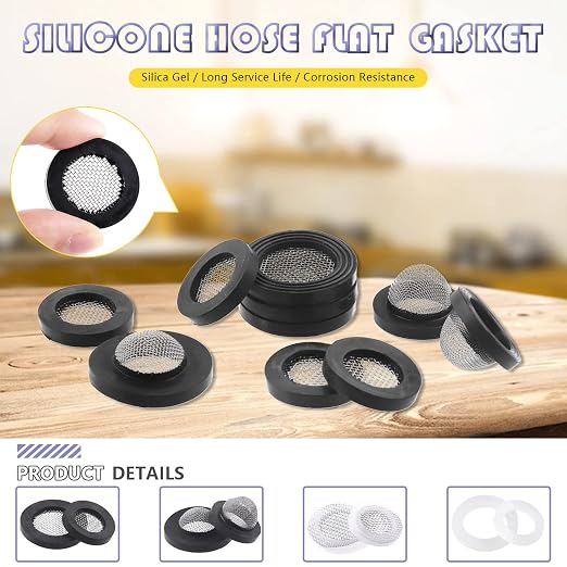 Swpeet 60Pcs 3 Sizes Rubber Silicone Flat and Convex Water Hose Washer Seal O - Image 4
