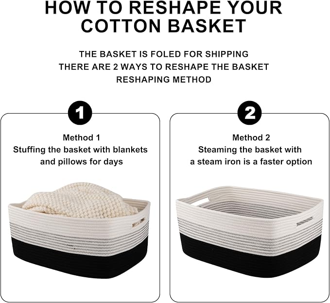 OIASKET Large Storage Basket for Organizing, Woven Rope Basket for Shelves - Image 8