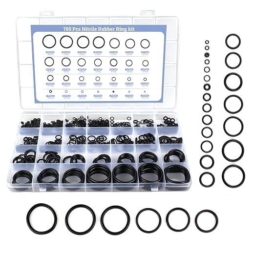 QKP 705Pcs O Ring Kit, 28 Sizes Metric Nitrile Black Rubber O Rings, Oil and by Unknown