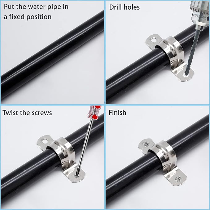 Bonsicoky M75 Rigid Pipe Strap, Stainless Steel, 0.71" Width, - Image 5