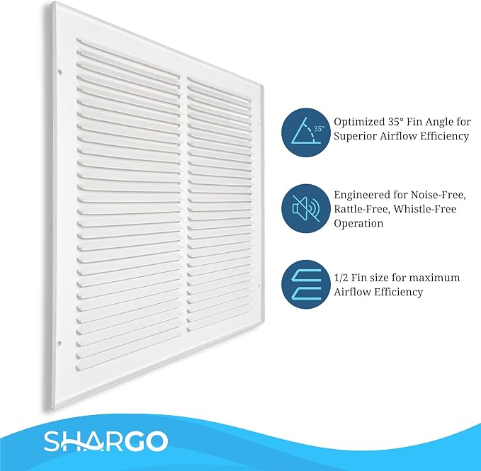 14x08 Air Return Vent Cover, Solid Steel White, 4 Pack - Image 6