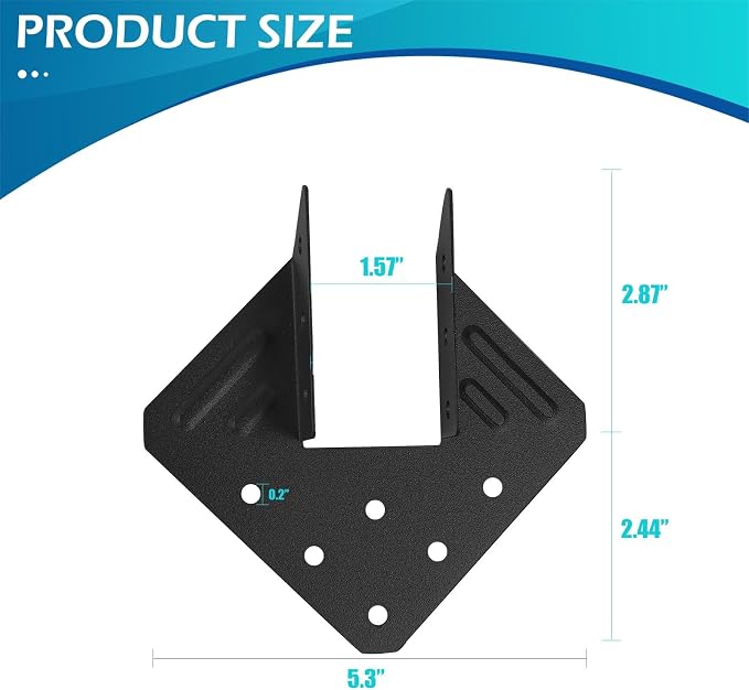 Hurricane Ties 24 Pack, Hurricane Straps, Rafter Brackets | Black Powder - Image 3