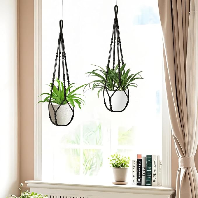 LEWESU Macrame Plant Hanger Indoor Set of 4 - Image 3