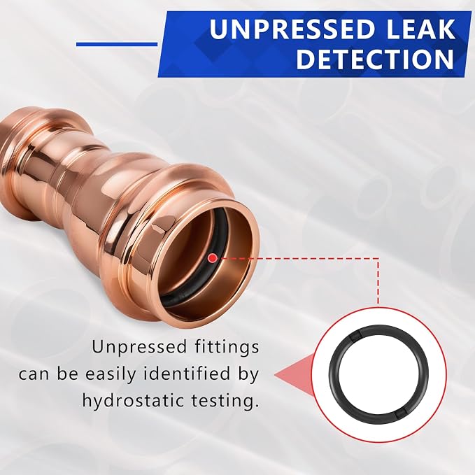Copper Press Fittings 3/4" x 1/2" Copper Press Coupling Reducer, No-Lead - Image 4